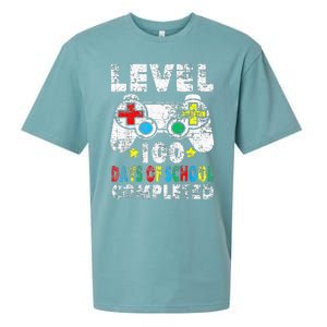 100 Days Of School Completed Gamer Gifts Level Up Gaming Sueded Cloud Jersey T-Shirt