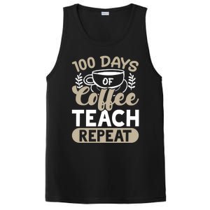 100 Days Of Coffee Teach Repeat 100 Days Of School Cute Gift PosiCharge Competitor Tank