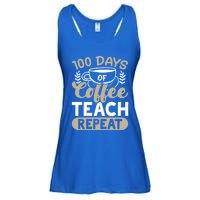 100 Days Of Coffee Teach Repeat 100 Days Of School Cute Gift Ladies Essential Flowy Tank