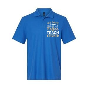 100 Days Of Coffee Teach Repeat 100 Days Of School Cute Gift Softstyle Adult Sport Polo