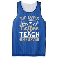 100 Days Of Coffee Teach Repeat 100 Days Of School Cute Gift Mesh Reversible Basketball Jersey Tank