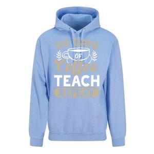 100 Days Of Coffee Teach Repeat 100 Days Of School Cute Gift Unisex Surf Hoodie