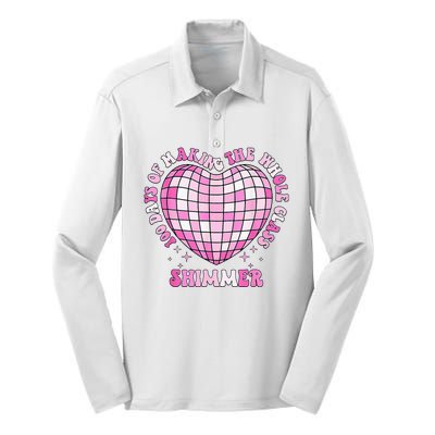 100 Days Of School 100 Days Of Making Whole Class Shimmer Silk Touch Performance Long Sleeve Polo