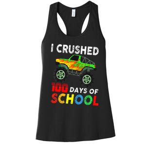 100 Days Of School Monster Trucks Women's Racerback Tank