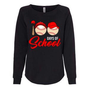 100 Days Of School Baseball Womens California Wash Sweatshirt