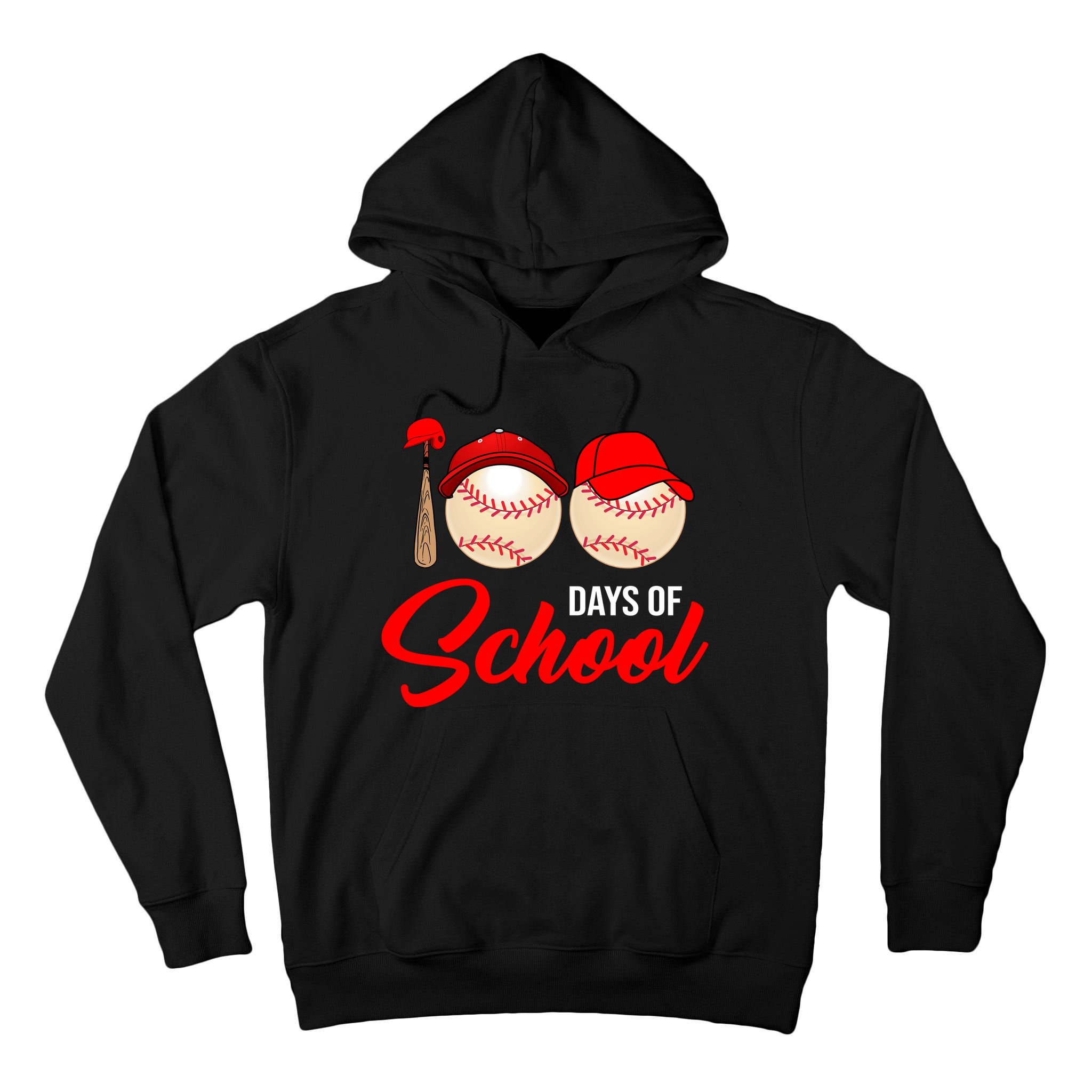 100 Days Of School Baseball Tall Hoodie