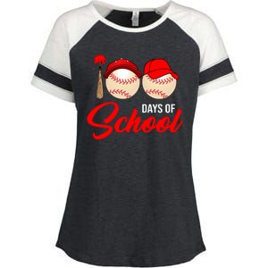 100 Days Of School Baseball Enza Ladies Jersey Colorblock Tee