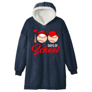 100 Days Of School Baseball Hooded Wearable Blanket