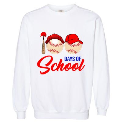 100 Days Of School Baseball Garment-Dyed Sweatshirt