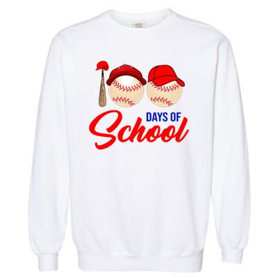 100 Days Of School Baseball Garment-Dyed Sweatshirt