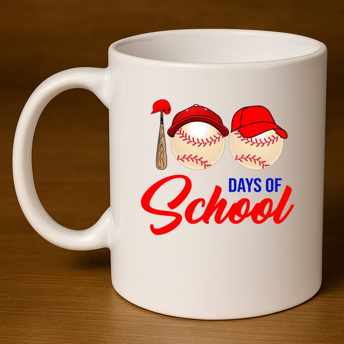 100 Days Of School Baseball 11oz C Handle Ceramic Mug