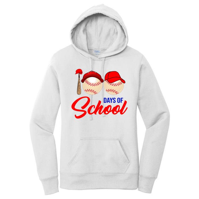 100 Days Of School Baseball Women's Pullover Hoodie