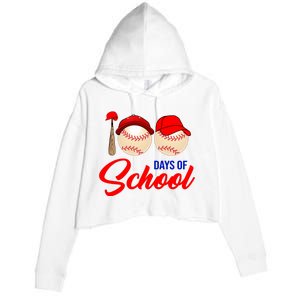 100 Days Of School Baseball Crop Fleece Hoodie