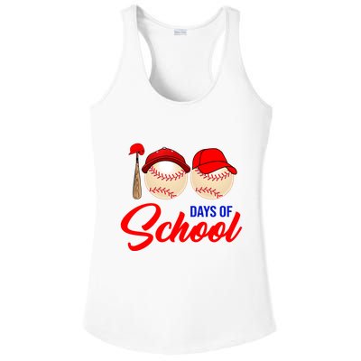 100 Days Of School Baseball Ladies PosiCharge Competitor Racerback Tank
