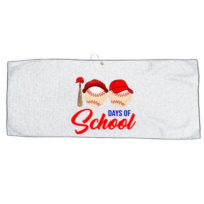 100 Days Of School Baseball Large Microfiber Waffle Golf Towel