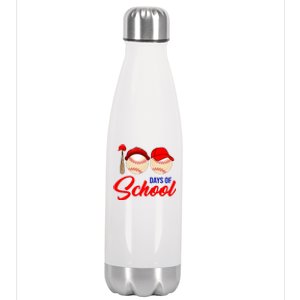 100 Days Of School Baseball Stainless Steel Insulated Water Bottle