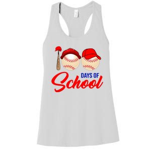 100 Days Of School Baseball Women's Racerback Tank