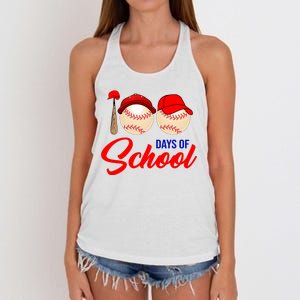 100 Days Of School Baseball Women's Knotted Racerback Tank