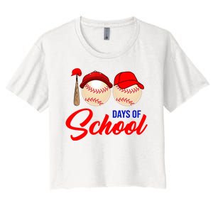 100 Days Of School Baseball Women's Crop Top Tee