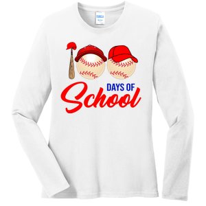 100 Days Of School Baseball Ladies Long Sleeve Shirt