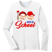 100 Days Of School Baseball Ladies Long Sleeve Shirt