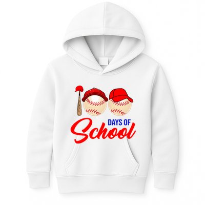 100 Days Of School Baseball Kids Hoodie