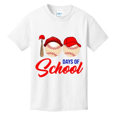 100 Days Of School Baseball Kids T-Shirt