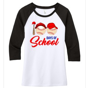 100 Days Of School Baseball Women's Tri-Blend 3/4-Sleeve Raglan Shirt