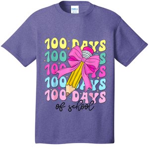 100 Days Of School Girl Coquette Bow 100th Day Of School T-Shirt