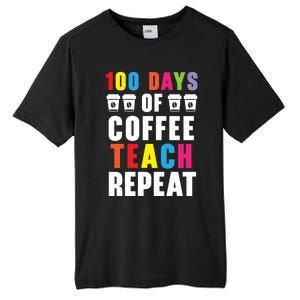 100 Days Of Coffee Teach Repeat 100 Days Of School Cute Gift Tall Fusion ChromaSoft Performance T-Shirt