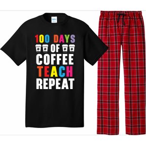 100 Days Of Coffee Teach Repeat 100 Days Of School Cute Gift Pajama Set