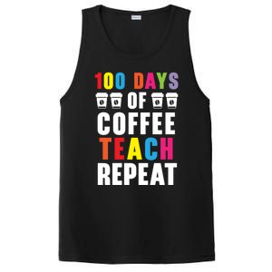 100 Days Of Coffee Teach Repeat 100 Days Of School Cute Gift PosiCharge Competitor Tank