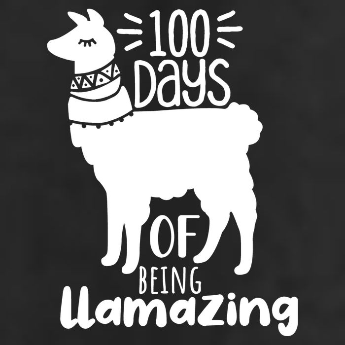 100 Days Of Being Llamazing 100 Days Of School Funny Llama 7 Panel Mesh Trucker Snapback Hat