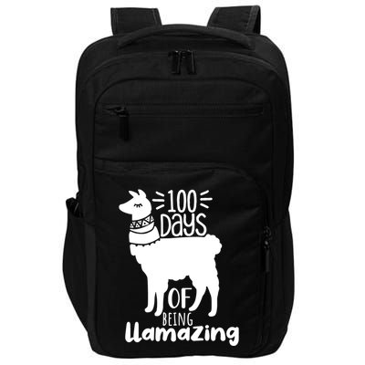 100 Days Of Being Llamazing 100 Days Of School Funny Llama Impact Tech Backpack