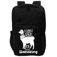100 Days Of Being Llamazing 100 Days Of School Funny Llama Impact Tech Backpack
