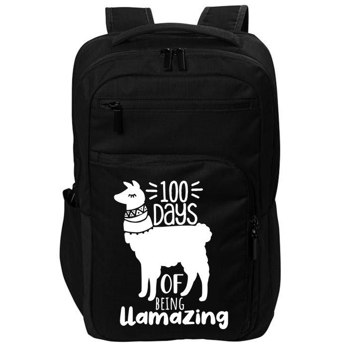 100 Days Of Being Llamazing 100 Days Of School Funny Llama Impact Tech Backpack