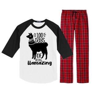 100 Days Of Being Llamazing 100 Days Of School Funny Llama Raglan Sleeve Pajama Set