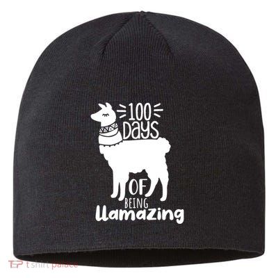 100 Days Of Being Llamazing 100 Days Of School Funny Llama Sustainable Beanie