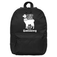 100 Days Of Being Llamazing 100 Days Of School Funny Llama 16 in Basic Backpack