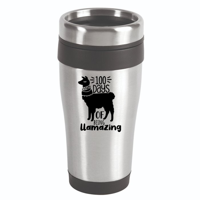 100 Days Of Being Llamazing 100 Days Of School Funny Llama 16oz Travel Tumbler