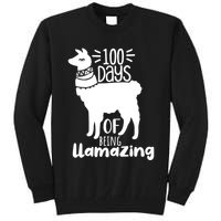 100 Days Of Being Llamazing 100 Days Of School Funny Llama Tall Sweatshirt