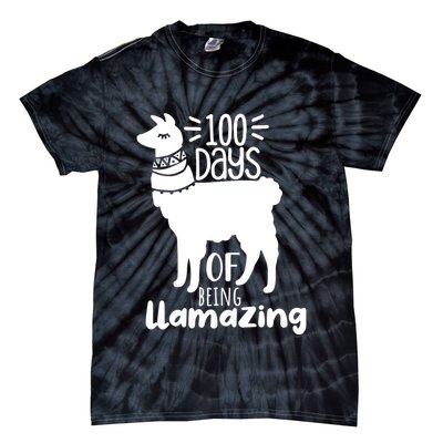 100 Days Of Being Llamazing 100 Days Of School Funny Llama Tie-Dye T-Shirt
