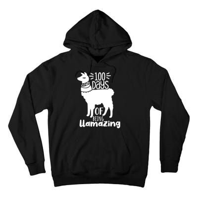 100 Days Of Being Llamazing 100 Days Of School Funny Llama Tall Hoodie