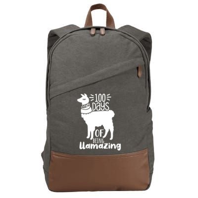 100 Days Of Being Llamazing 100 Days Of School Funny Llama Cotton Canvas Backpack