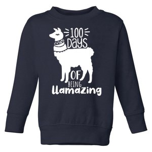 100 Days Of Being Llamazing 100 Days Of School Funny Llama Toddler Sweatshirt