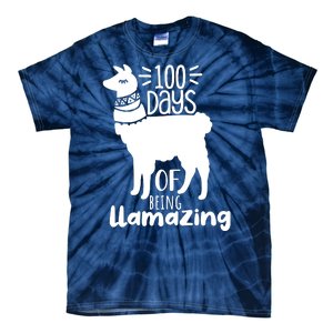 100 Days Of Being Llamazing 100 Days Of School Funny Llama Tie-Dye T-Shirt