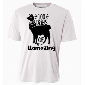 100 Days Of Being Llamazing 100 Days Of School Funny Llama Cooling Performance Crew T-Shirt