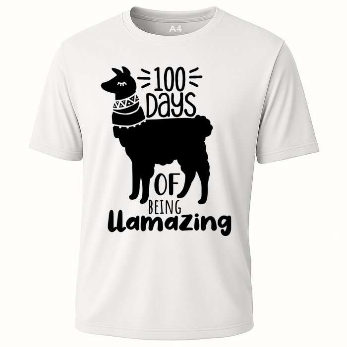 100 Days Of Being Llamazing 100 Days Of School Funny Llama Performance Shirt