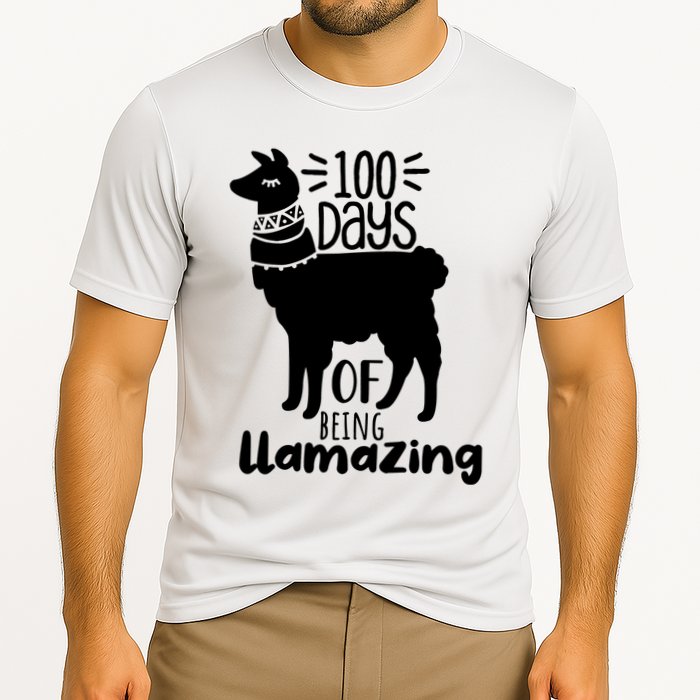 100 Days Of Being Llamazing 100 Days Of School Funny Llama Performance Shirt