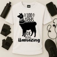 100 Days Of Being Llamazing 100 Days Of School Funny Llama Performance Shirt